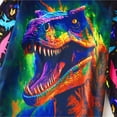 thumbnail image 6 of Paguaki Kids Pajama Set in Dark 3D Fluorescent Print Boys Girls Nightwear Soft Long Sleeve PJs with Designs Comfy Sleepwear 2-Piece Set Size 3T 4T, 6 of 7