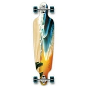 Punked New Graphics Drop Through Complete Longboard Professional Speed Skateboard (Beach)