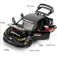 thumbnail image 2 of Diecast Car 1/32 for Honda Civic Type-R Model Car Pull Back Toy Car with Light and Sound Model Vehicles for Boys Girls Gift Christmas, 2 of 8