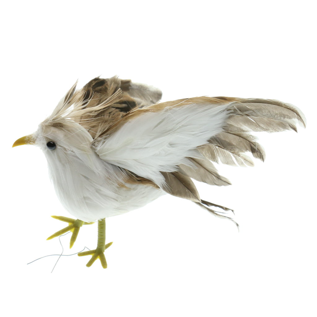 15cm Fake Artificial Feathered Bird Realistic Garden Home Decor Taxidermy 