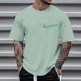thumbnail image 2 of NOLDARES Graphic Tees Oversized Beach Tshirts for Men Letter Print Shirts Short Sleeve Mens Summer Shirts Casual Tops(Green,XL), 2 of 8