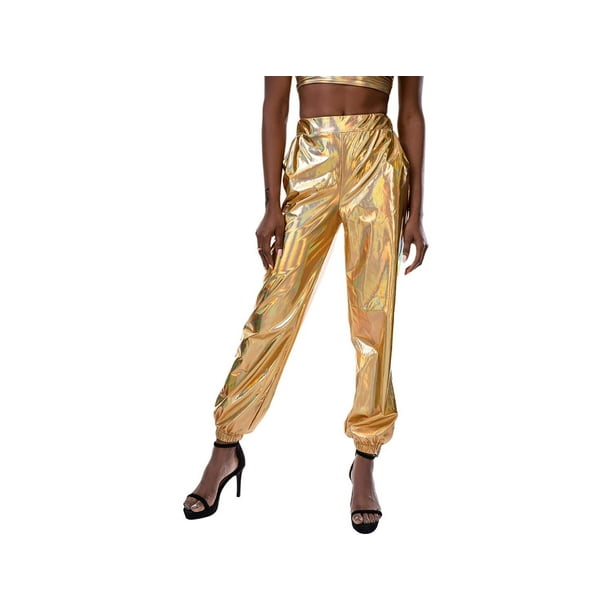 shiny jogger pants