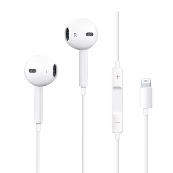 Auriculares Eashion Apple con certificación MFi con cable y color blanco relámpago