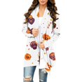 thumbnail image 2 of Women's Halloween Print Knitting Cardigan Long Sleeve Open Front Knitted Sweater Outwear Coat Tops, 2 of 6