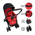 thumbnail image 4 of Carriola Reversible The Baby Shop Asiento Reclinable 3 Posiciones, Plegable y Ligera de Viaje Rojo, 4 of 8