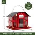 thumbnail image 5 of Kingsyard Metal Bird Feeder House for Outdoors Hanging, Triple Feeders for Finch Cardinal, Red, 5 of 7