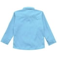 thumbnail image 5 of LiiYii Kids Boys Long Sleeve Button Down Dress Shirt Formal Uniform Turn Down Collar Tops Solid Color Blouse Light Blue 7-8, 5 of 5