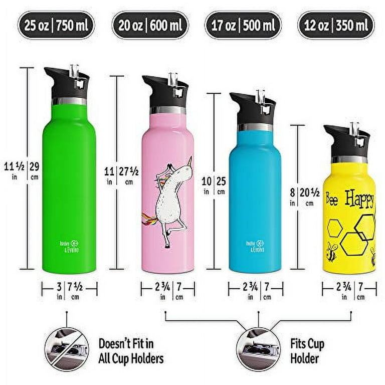 20oz ALUMINUM WATER BOTTLE WITH STRAW -PINK