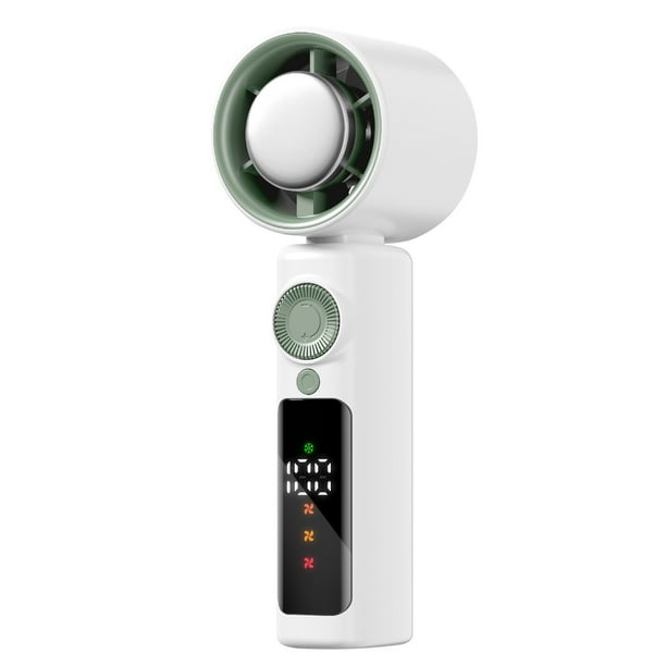 Ventilador Portátil De Mano Con Velocidad De Viento Helado Mini Ventilador Recargable Pantalla Led Bajo Nivel De Ruido Para Viajes/Aire Libre/