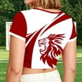 thumbnail image 4 of HOWPAY England Soccer Jersey Women Crop Top National Flag Graphic Soccer Shirt Croatia Style Short Sleeve Slim Fit Retro Sports Casual Tee Retro Sports Jersey, 4 of 6