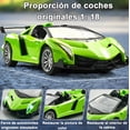 thumbnail image 2 of Carro Control Remoto Recargable Para Niños 1:18 Murciélago Las Carreras Con Luz Modelo Verde, 2 of 4