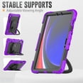 thumbnail image 5 of Case for Samsung Galaxy Tab S10 Lite/S10 FE/S9 FE/S9, 360 Rotating Stand Handle Pencil Holder Shoulder Strap Heavy Duty Shockproof Cover, Purple, 5 of 7