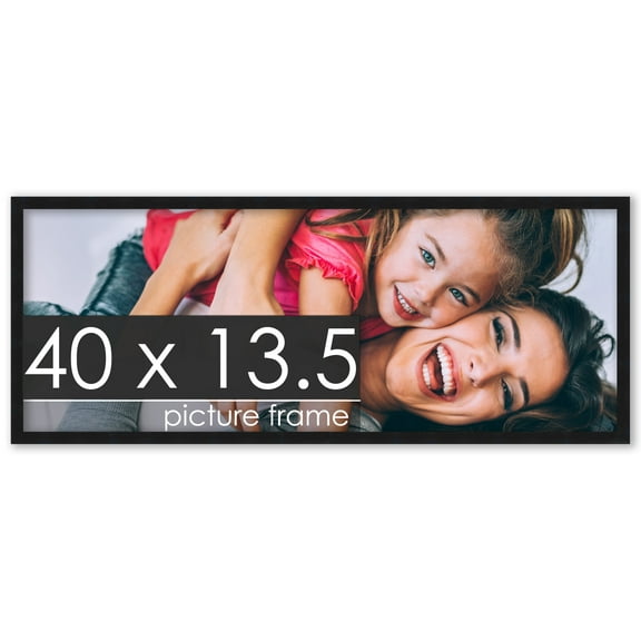 40x13.5 Frame Black Wood Picture Panoramic Frame - Picture Frame Includes UV Acrylic, Foam Board Backing, & Hanging Hardware! Panoramic Poster Frame