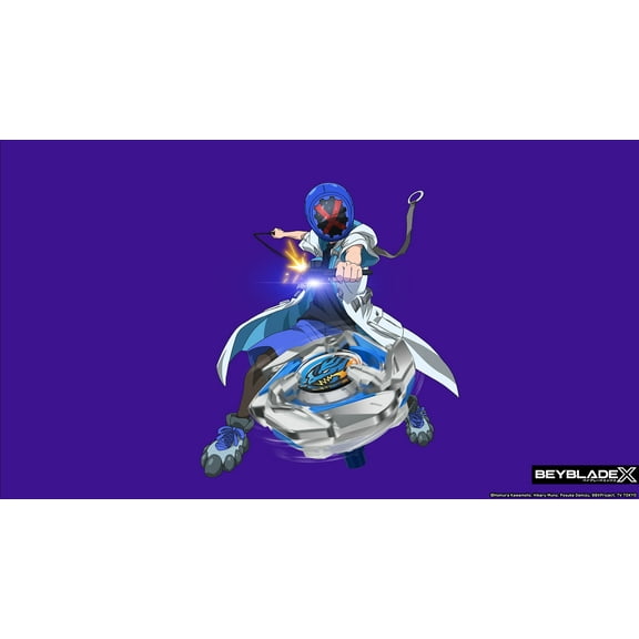BEYBLADE X Cake Topper Decoration – Anime Battle Scene with Character and Spinning Top fits 1/4 Sheet cake or larger