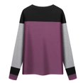 thumbnail image 1 of Gibobby Playera Térmica Ligera Camiseta ajustada de cuello redondo de manga larga con bloqueo de color de otoño e invierno（Morado， L), 1 of 4