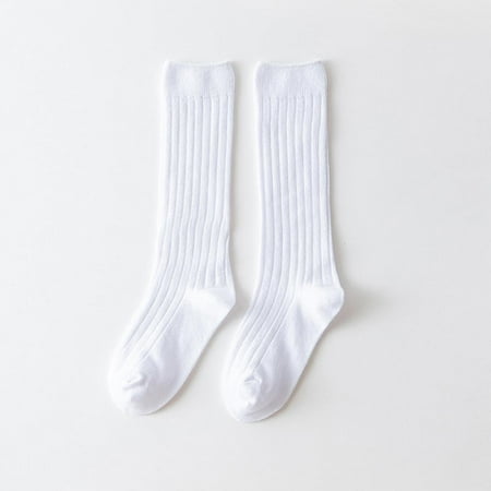 

Baywell Unisex-Baby Knee High Socks Seamless Toddler Boy Girls Cotton Uniform Stockings White 4-6Y