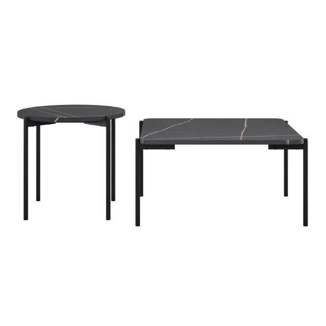 CorLiving Arlo Marbled Finish Tabletop Indoor Coffee and Side Table Set