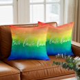 thumbnail image 3 of Love Rainbow Throw Pillow Cover Gradient Cotton Linen Cushion Cover Throw Pillow Case with Invisible Zipper for Couch Sofa Bed Chair Car 18x18 Inch, 3 of 9