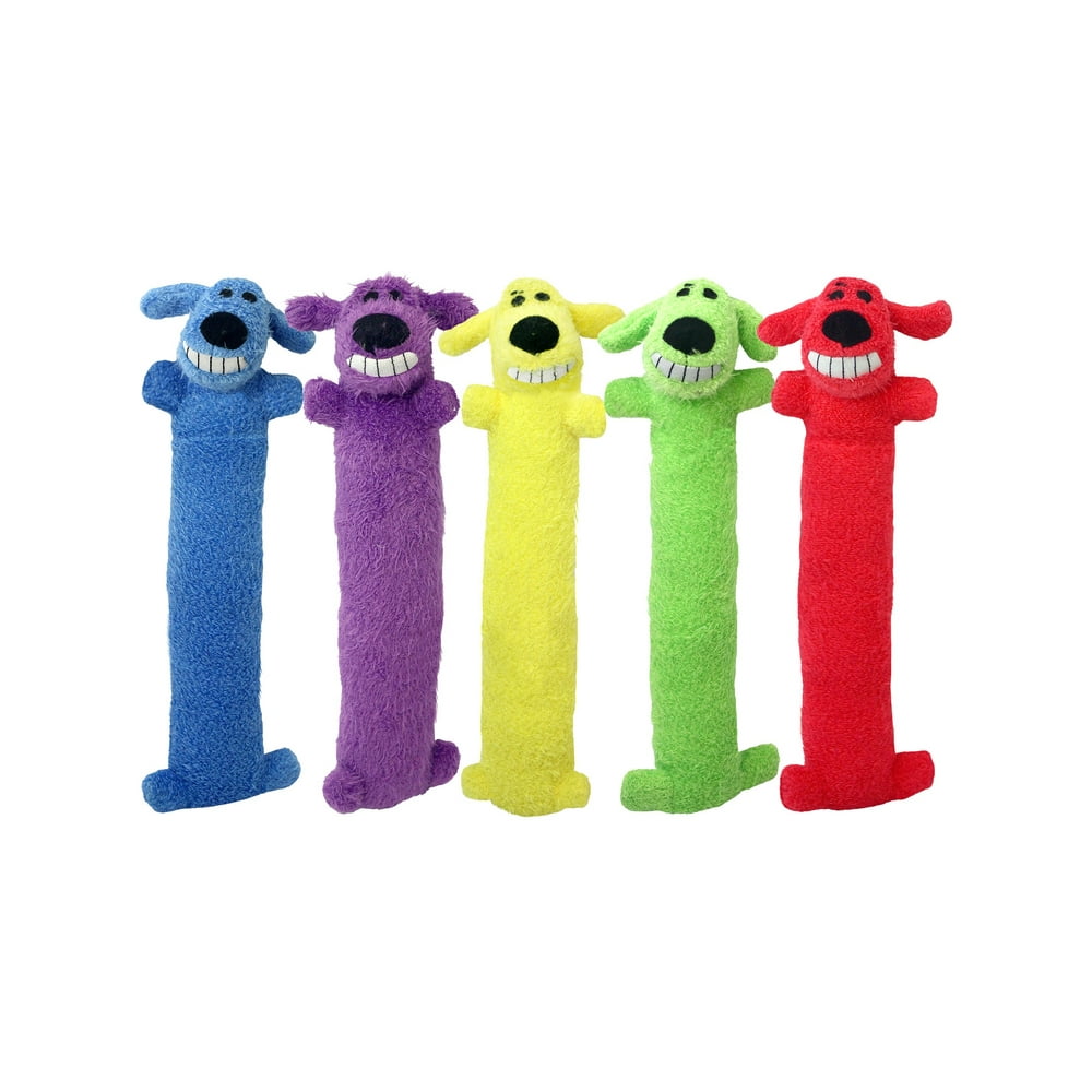 Multipet Plush Loofa Dog Toy, 12", Color May Vary