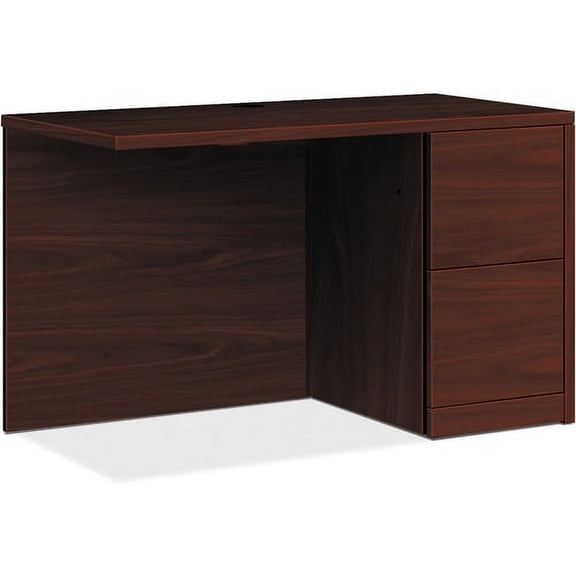 HON 10500 Series Right Return 42" x 24" x 29.5" - 2 x File Drawer(s) - Single Pedestal on Right Side - Flat Edge - Finish: Mahogany Laminate