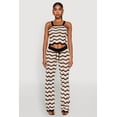 thumbnail image 2 of Womens Wavy Striped Crochet Crop Top, 2 of 5