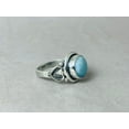 thumbnail image 2 of Heaven Crafts Natural Round Shape Larimar Ring 925 Sterling Silver Birthstone Artisan Dominican Larimar Ring Boho Jewelry, 2 of 6
