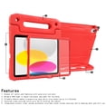 thumbnail image 2 of HDE iPad 10th Generation 10.9 inch Shockproof Case for Kids with Built-in Screen Protector Red, 2 of 6
