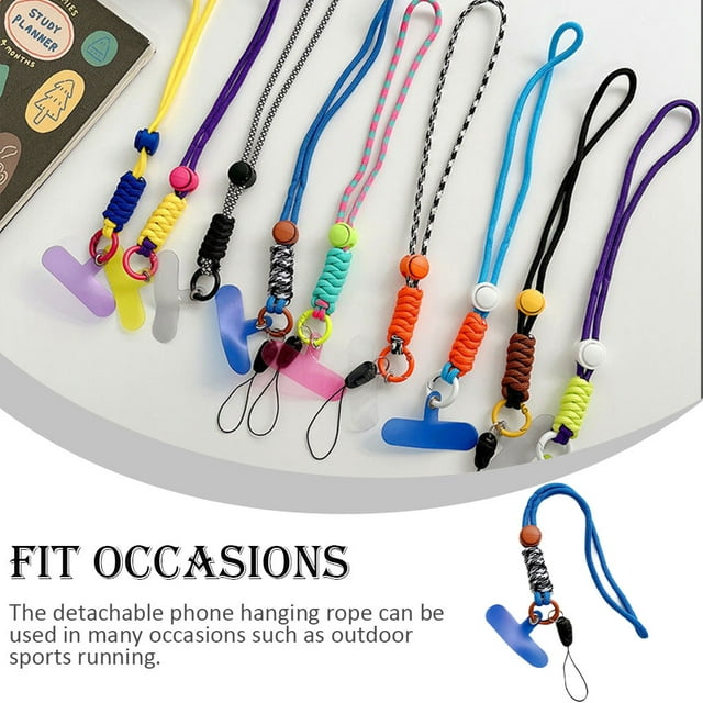 Mobile Phone Lanyard Adjustable Reusable Neck Hanging Removable Cell Rope with Hook Microfiber Safety Straps Accessory Picnic Running Type 4