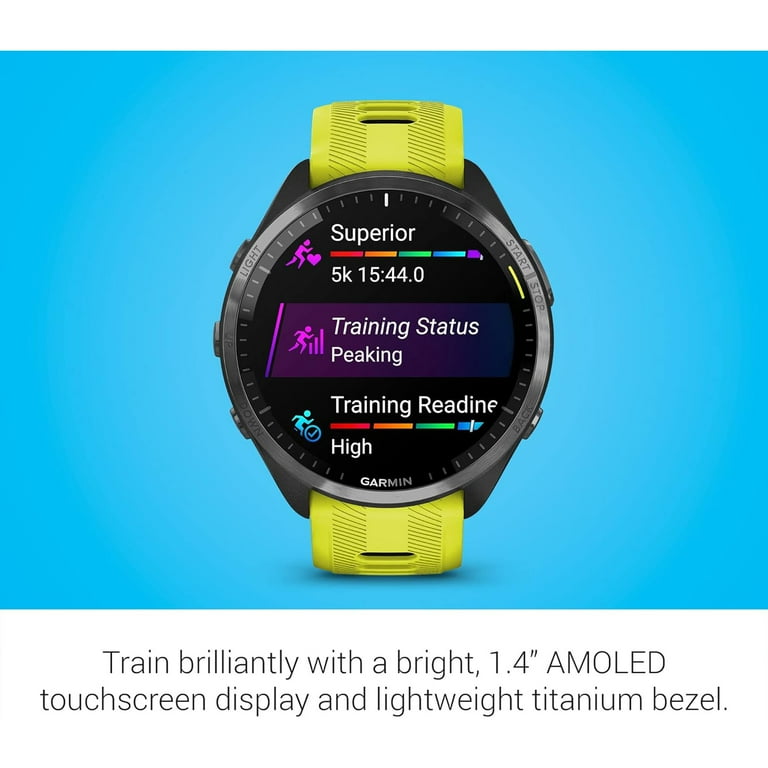GARMIN, Forerunner 965 GPS Running Smartwatch, Amp Yellow and