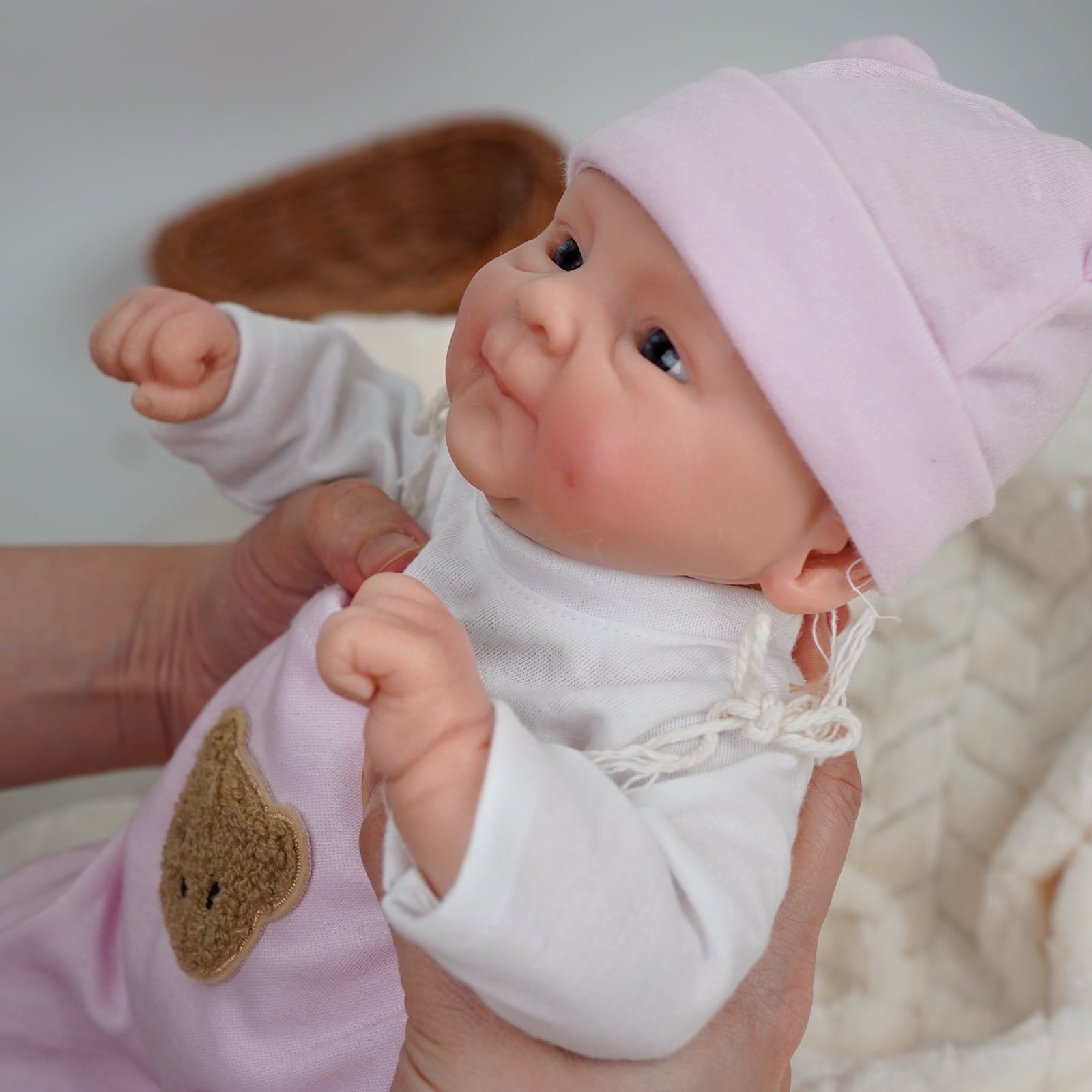 Coco - 14 Inch Ultra-Realistic Reborn Baby Doll with Open Eyes & Pink Dress | Perfect Gift for Collectors & Kids 3+