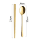 thumbnail image 2 of Juego de cucharas y palillos, juego de cucharas Chopstix coreanas de acero inoxidable de Metal reutilizable de 4 colores, regalo de Navidad, 2 of 5