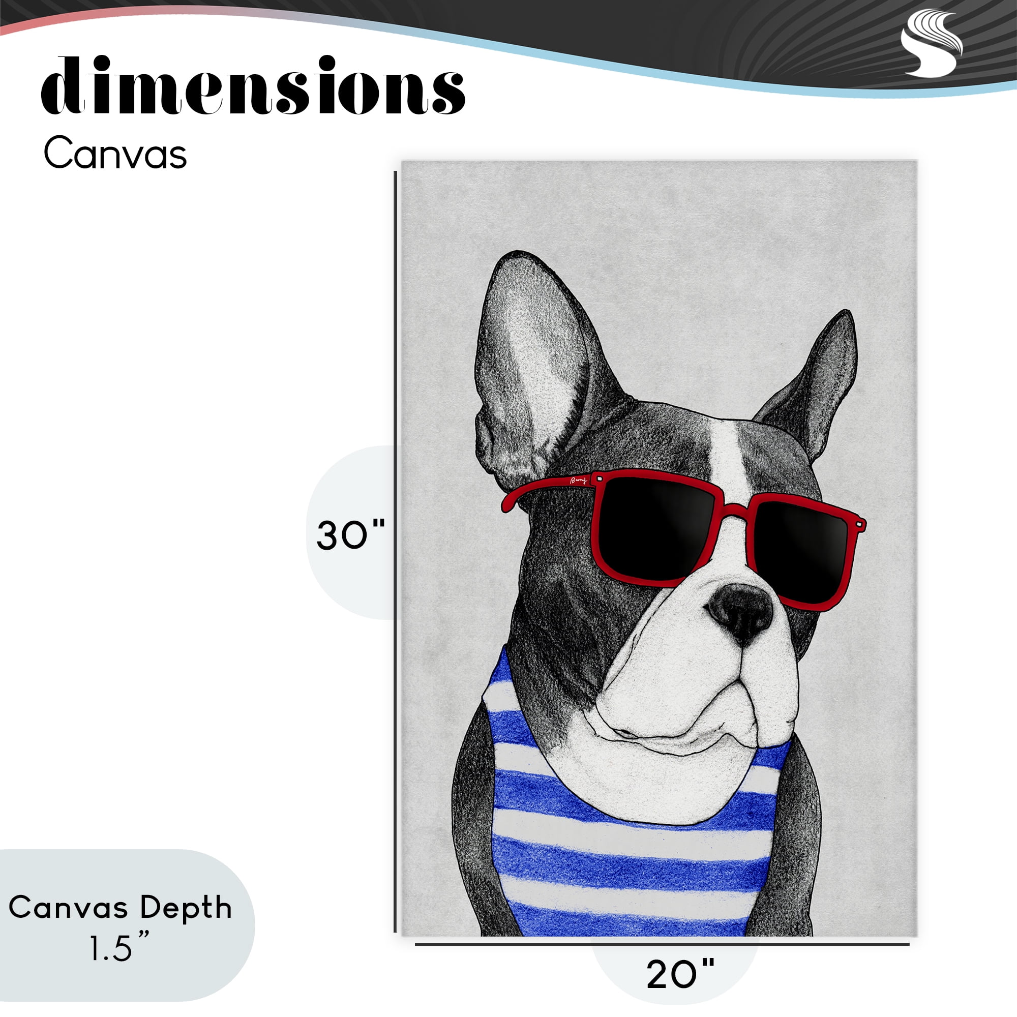 Stupell Industries Frenchie Summer Style Canvas Wall Art, design by Barruff