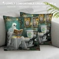 thumbnail image 3 of Orinice Ghost Graphic Decorative Cotton Linen Cushion Throw Pillow Cover for Home Couch Living Room Bed Sofa, Printed on Both Sides, 1PC 12x12in, 3 of 5
