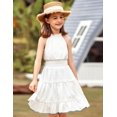 thumbnail image 4 of Arshiner Girls Dress Kids Halter Sleeveless Elegant Flowy Summer Casual A-Line Dress, 4 of 8