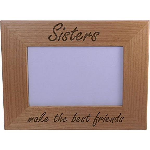 Sisters Make Best Friends Wood Picture Frame - Great Gift for Birthday, or Christmas Gift for Sister, Sisters