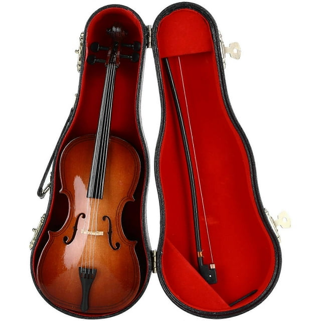 Mini violoncelle modèle ornement basse instrument de musique décoration en bois cadeau délicat