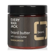 Every Man Jack Beard Butter- Subtle Sandalwood Fragrance - Rejuvenates, Hydrates, And Styles Dry, Unruly Beards While Relieving Itch - Naturally Derived With Cocoa Butter And Shea Butter - 4-Ounce.