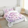 thumbnail image 3 of Castle Fairy Girls Cartoon Mushroom Twin Comforter Sets,Purple Flowers Bedding Set, 3 of 8
