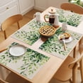 thumbnail image 5 of Eucalyptus Leaf Placemats Set of 8, Spring Watercolor Sage Green Leaves Vintage Linen Texture Non-Slip Place Mats Washable Table Mats for Kitchen Dining Table Decorations Indoor/Outdoor, 5 of 9