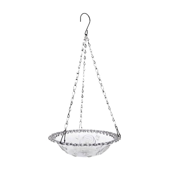KoiLife Hanging Bird Feeder Bluebird Feeder Platform Bird Feeder Hanging Bird Bath Wild Bird Feeders 18" Gray Single Layer Outdoor Hanging Bird Feeder PE Bag with 1 Tray 1 Chain