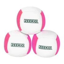 Zeekio Lunar Juggling Balls - 110g Professional UV Reactive 6 Panel Ball - Pack of 3 (White/Pink)