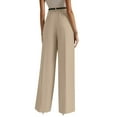 thumbnail image 5 of Womens Wide Leg Dressy Pants 2025 Business Casual Work Pants High Waisted Slacks Trousers Beige 2XL, 5 of 5
