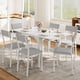 thumbnail image 2 of Comedor Extendible 6 Personas Mesa Expandible de 75 cm a 150 cm con 6 Sillas Tapizadas Blanco, 2 of 8