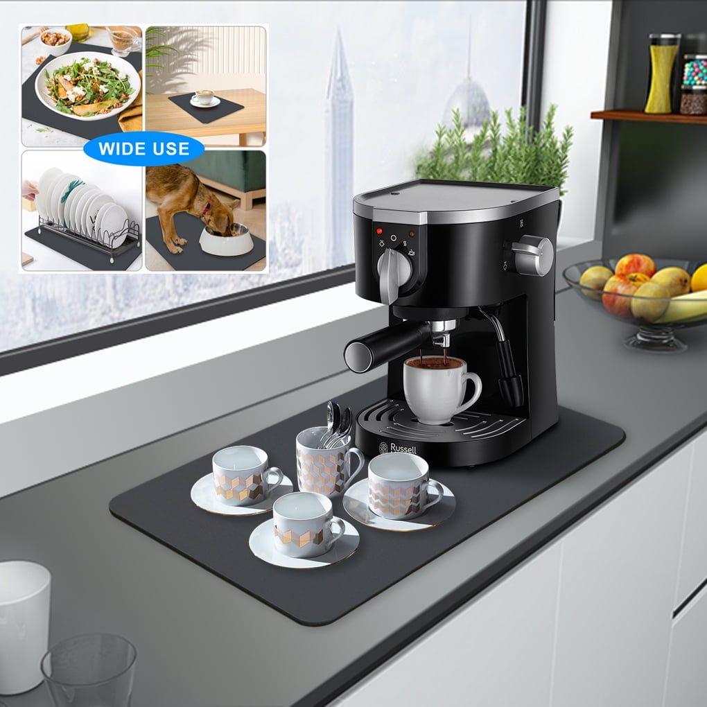 DYIOO Coffee Mat for Kitchen Counter, Dish Drying Mat, Absorbent Hide