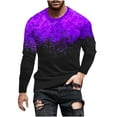 thumbnail image 2 of Blusas y camisas de manga larga con cuello redondo para hombre, blusa informal de manga larga con cuello redondo y estampado., 2 of 3