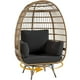 thumbnail image 1 of Silla Huevito Sobredimensionada con Giro 360°, Silla de Rattan con 4 Cojines Gruesos, Diseño para Exterior y Todo Clima, Capacidad 350 lbs, 1 of 5