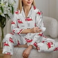 thumbnail image 6 of Pofeuu Trains Print Womens Pajamas Set Long Sleeve Sleepwear Button Down Nightwear Soft Pj Lounge Sets Button Down Pajamas Women-X-Large, 6 of 7