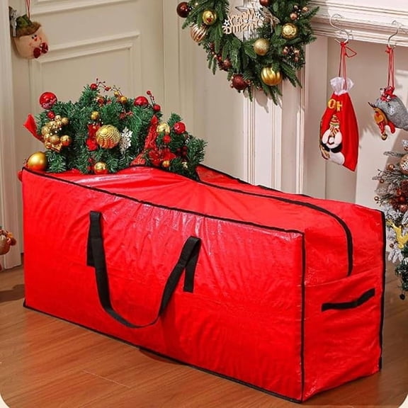 4 Ft Christmas Tree Storage Bag, Heavy-Duty Waterproof Artificial Xmas Tree Bag with Reinforced Handles & Zippers for Holiday Decoration Storage
