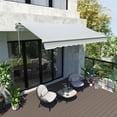 thumbnail image 3 of YYAo Patio Awnings Sun Shade Shelter, Patio Awnings, 12' x 8' Retractable Awning Patio Awnings Sun Shade Shelter with Manual Crank Handle,Light gray, 3 of 11