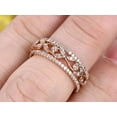 thumbnail image 5 of 1.50 Carat 3 wedding Ring set Wedding Band Stackable Ring set Vintage Flower with 18k Gold Plating, 5 of 8